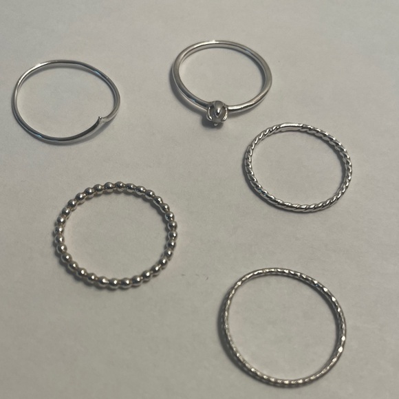 Sterling silver ring stack - Picture 4 of 5